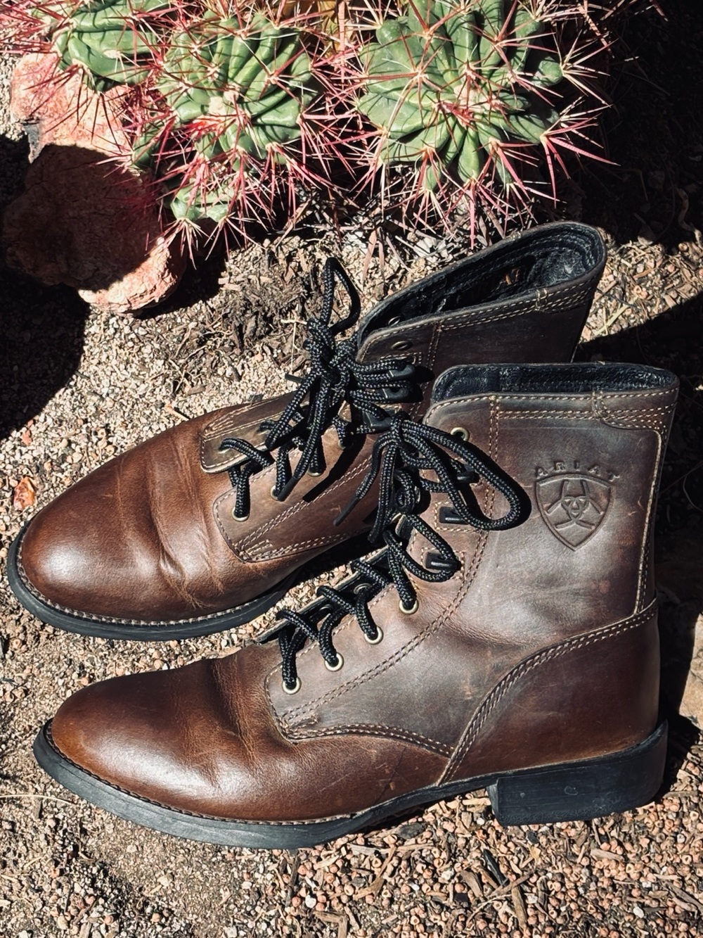 Ariat Heritage Lace Up Leather Boots Size 6 Brown Style 33525